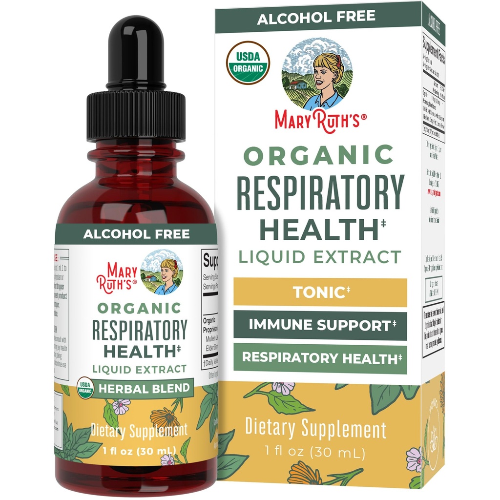 MaryRuth Organics USDA Bio Respirative Health Liquid Drops with Mullein Leaf.