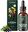 Betterbrand BetterLungs Elderberry Tincture Dietary Supplément - Tous naturels sans sucre non-OGM Végétarien pour le soutien immunitaire d'hiver (30 jours)