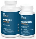 Dr Tobias Probiotiques 30 milliards et Omega 3 Huile de poisson (2000 mg) pour le soutien digestif et la santé globale