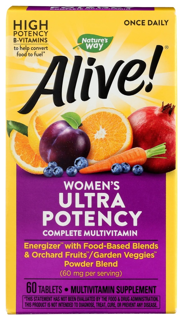 Natures Way Vive les femmes Ultra puissance multivitamine, sans cruauté, respectueux de l'environnement, 60 comprimés (paquet de 1)