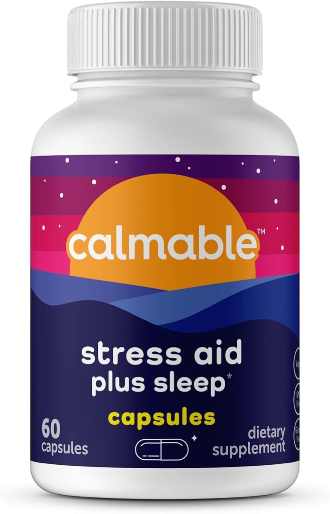 Aide à la détente et soutien du sommeil - De-Stress, Relax et mieux dormir - Vegan - avec la mélatonine, Ashwagandha et L Theanine - Anti-stress soutien supplément alimentaire vitamine - 60 capsules