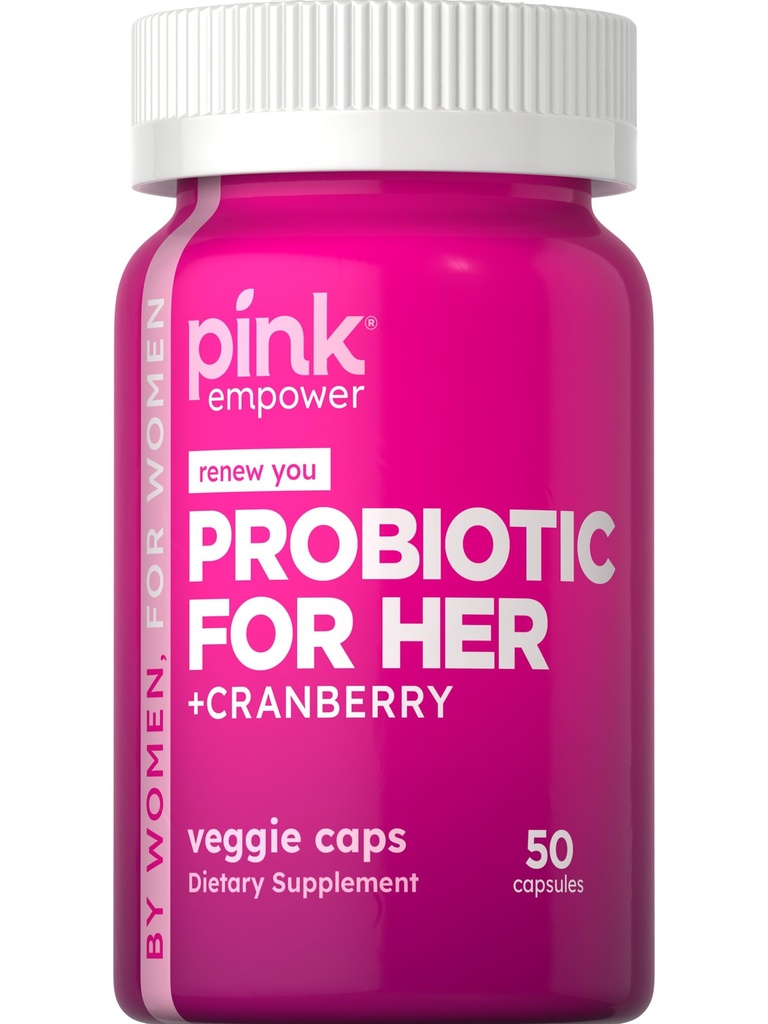 PINK Probiotiques pour les femmes: Capsules de soutien de la santé digestive Plus canneberge.