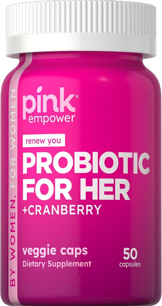 PINK Probiotiques pour les femmes: Capsules de soutien de la santé digestive: 50 Count.
