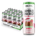 Optimum Nutrition Amino énergie Sparkling boisson d'hydratation, électrolytes, caféine, acides aminés, BCAAs, sans sucre, Breeze de Cocoberry, 12 Fl Oz, 12 Pack (emballage mai Vary)