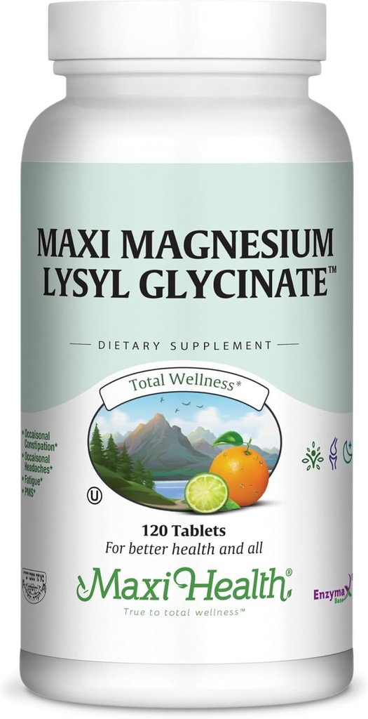 Maxi Magnésium Lysyl Glycinate Capsule - Meilleure absorption- 120 Capsules-Kosher