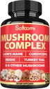 Satoomi 90 Capsules - 10in1 Turkey Tail Supplement with Lions Mane, Turkey Tail Mushroom, Reishi Mushroom & Others - for 90 Days