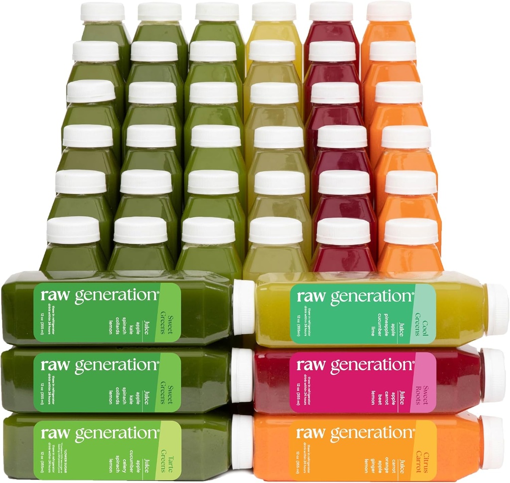 Raw Generation Skinny Cleanse – 7-Day Juice Cleanse for Weight Loss, Detox, Reduced Bloating & Increased Energy – 42 Cold-Pressed Juices to Crush Cravings & Reset Your Diet