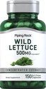 Extrait de laitue sauvage de Rock Pipeping Rock 500mg, 150 capsules Supplément concentré à base de plantes