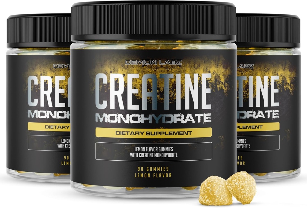 Monohydrate de créatine - Gommies au citron (90 Nombre (paquet de 3))