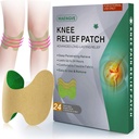 Patch de soulagement de la douleur au genou 24 Comte - Patchs de genou chaud à base d'herbes avec Mugwort, Capsaicin & Menthol - 12 heures de soutien de la persistance du genou pour os sur os, douleur articulaire, douleur musculaire