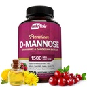 NutriFlair D-Mannose 1200mg, 120 Capsules - avec extrait de canneberge et de dandelion - Natural Urinary Tract Health UTI Support - Meilleur D en poudre de mannose - Impuretés de grippe, corps de détox, pour les femmes et les hommes