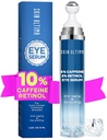 5% Caféine 5% Rétinol Crème pour les yeux pour les cercles foncés, les poches et les poches, l'acide hyaluronique et le niacinamide sous la crème pour les yeux Anti-vieillissement, Sérum pour les yeux pour les lignes fines, 360° Eye Massage Ball Roller