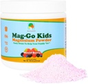 Mag-Go Kids Constipation Relief Poudre de magnésium, support quotidien pour le confort digestif pour les enfants, facile à mélanger, goût doux, ingrédients propres, baies mélangées, 90 portions