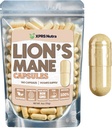 XPRS Nutra Organic Lions Mane Complément Capsules - 180 Compte (90 jours d'approvisionnement) de capsules de champignons Lions Premium pour la clarté mentale, la cognition et l'immunité Lions Mane Capsules en poudre