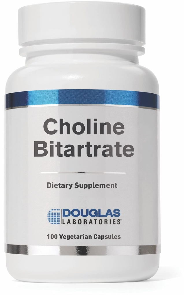 Laboratoires Douglas Bitartrate de choline Supplément pour soutenir la santé du foie, de la neurologie et du coeur, la concentration mentale et le système nerveux*