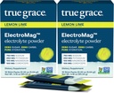 True Grace ElectroMag - Boîtes de 16 bâtons (paquet de 2) - Citron Lime - Poudre d'électrolyte pour une hydratation rapide - Sodium, potassium, magnésium et cordyceps - Zéro sucre et glucides - Non-OGM - 32 Total des portions