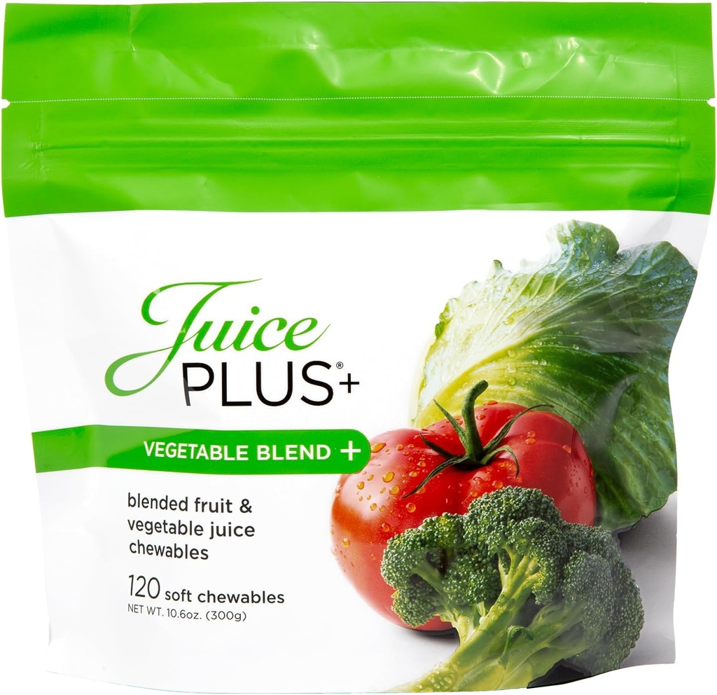 JuicePlus+ Mélange de légumes Mâches molles (Chewables) - Delicious Vegan Gummies with 11 Nutrient-Rich Légumes for Daily Wellness! Augmentation de l'apport de vitamines et plus - Pour les enfants et les adultes - (1-mois, 30 Chews)