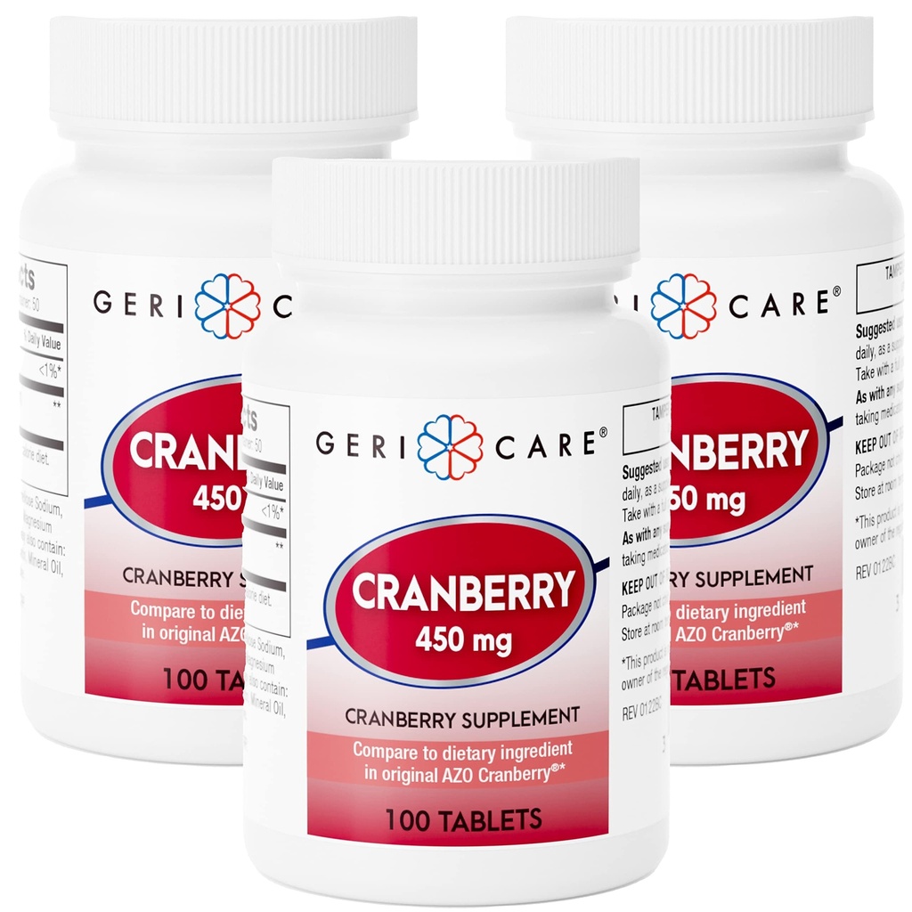 Supplément de canneberge GeriCare, 100 comprimés 450 mg (3)