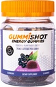 GummiShot Energy Gummies, 1125 mg d'égratignures de caféine par bouteille, Boosters d'énergie longue durée, Elderberry (15ct)