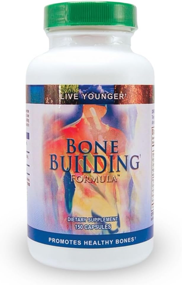 Youngevity Bone Building FormulaTM - Calcium, magnésium, D3, biotine, glucosamine HCl pour la santé des os et la densité - Cofacteurs essentiels : minéraux traces, Boron, Horestail Herb, Rosehips (150 capsules)