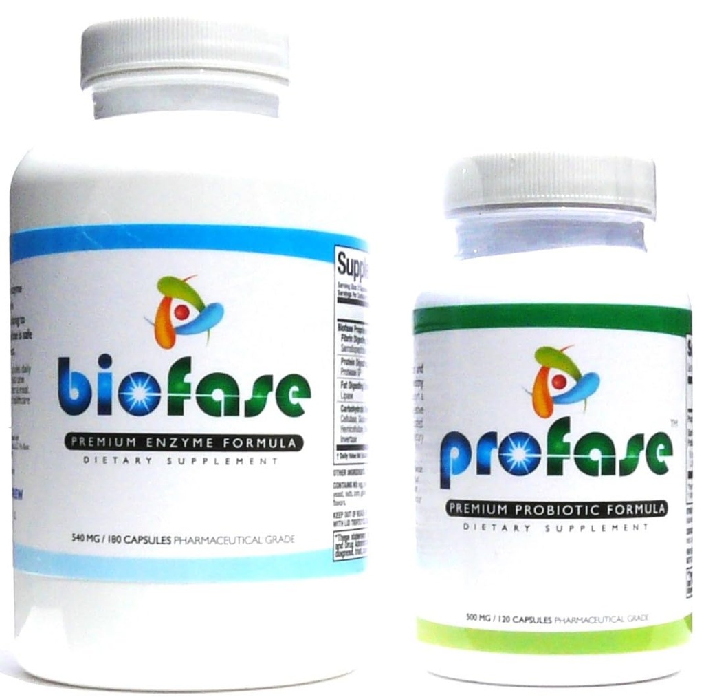 Biofase-enzyme & Profase-Probiotic Kit - Biofilm Defense, soutient la digestion saine et votre équilibre Flora - Grand Kit