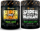 ALPHA LION Superhuman Pre Workout Powder & Post Workout Recovery Bundle, Sustained Energy & Focus + Lean Muscle Growth, Strength & Volume (Hulk Juice & Gainy Smith Apple)