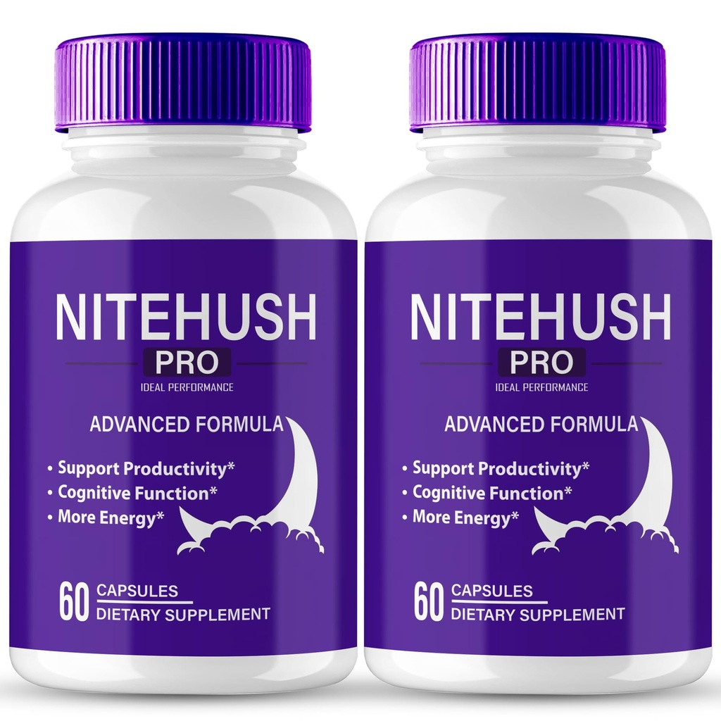 Nite Hush Pro Cerveau Suppléments pour la mémoire et les capsules de focus, NiteHush Formule avancée Crain Health Support - maximum de résistance Nootropics NiteHushPro Toutes les pilules de soutien naturel Avis (2 Pack)