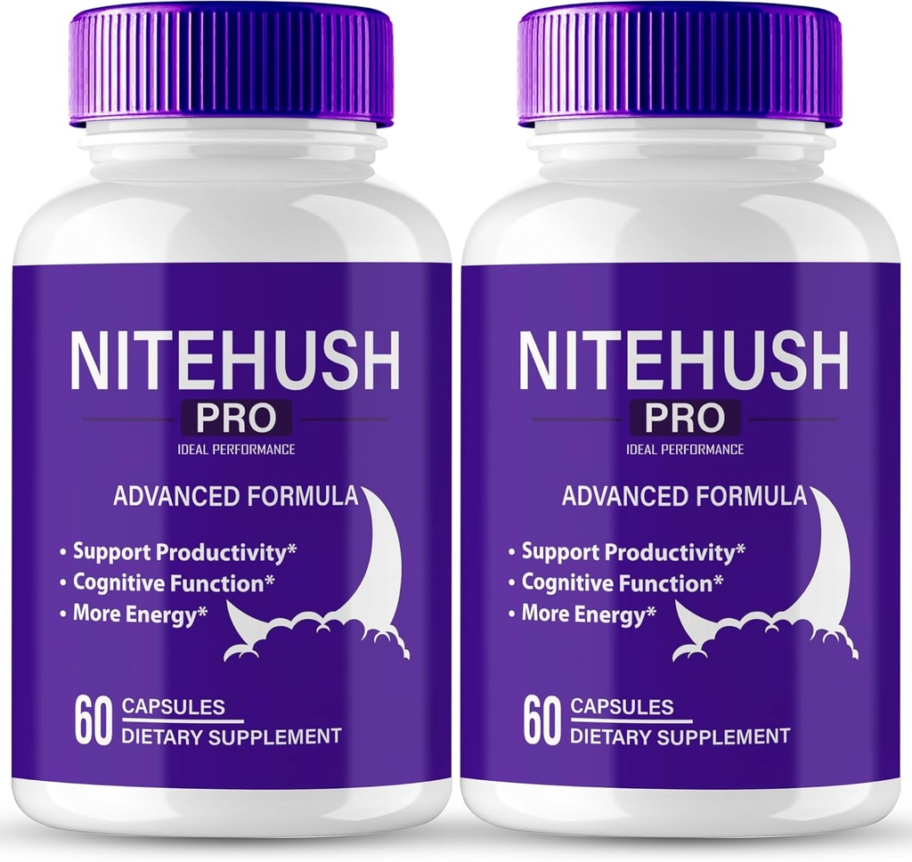 Nite Hush Pro Cerveau Suppléments pour la mémoire et les capsules de focus, NiteHush Formule avancée Crain Health Support - maximum de résistance Nootropics NiteHushPro Toutes les pilules de soutien naturel Avis (2 Pack)
