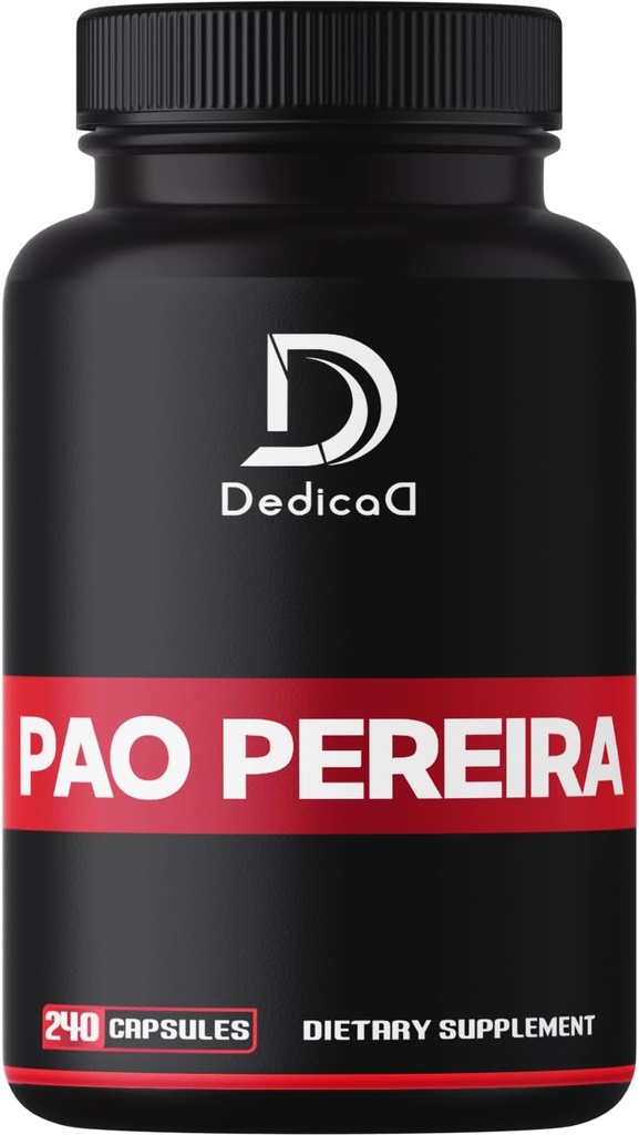 1000Mg Pao Pereira Capsules Exact - 240 Compte pour l'approvisionnement en 4 mois - Formule d'extrait solide pour la santé immunitaire, l'équilibre corporel, la force et le bien-être général