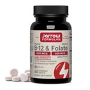 Formules de Jarrow Methyl B-12 & Methyl Folate - 60 comprimés à croquer, cerise - vitamine bioactive B12 & B9 - soutient la production d'énergie, la fonction cérébrale et le métabolisme - sans gluten - 60 portions