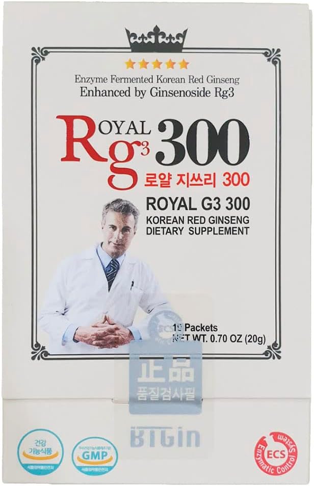RG3 300- Ginsenosides Rg3 Enhanced (Rg3 : 50mg/Sachet) Korean Red Panax Ginseng Powder-Made in Korea, 10 Sachets, Rare Ginsenoside
