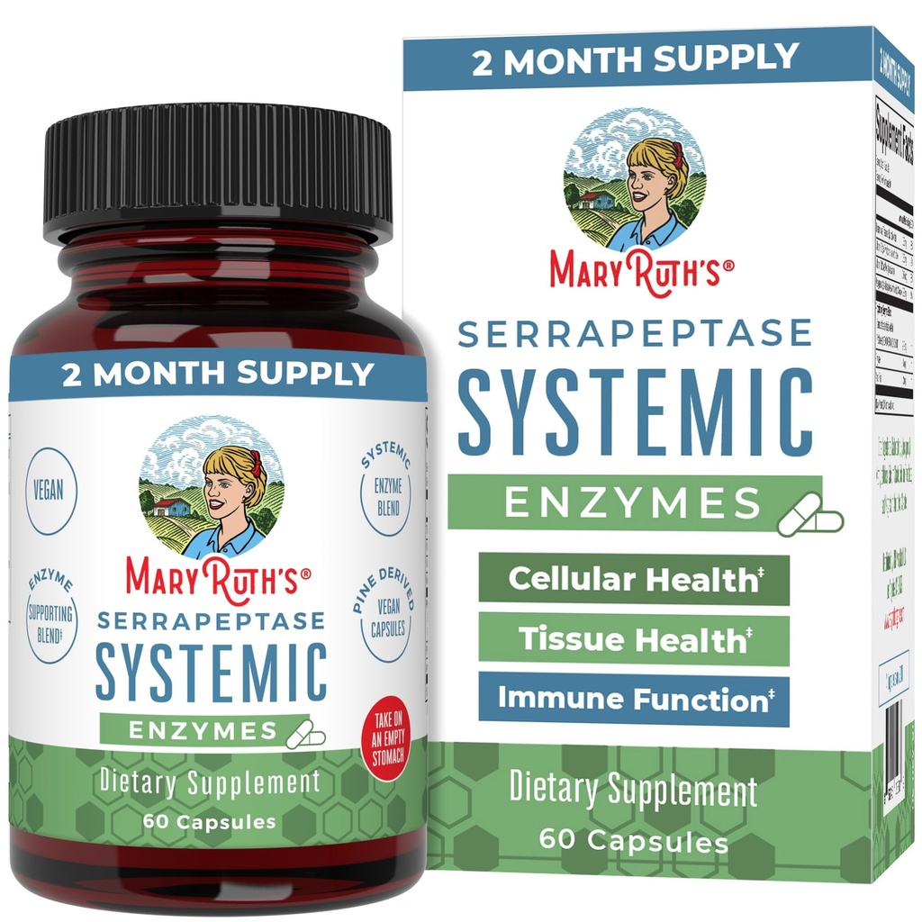 MaryRuth Organics Serrapeptase Enzymes Capsules Obtenir jusqu'à 2 mois Supplément enzymatique pour les pilules de soulagement du sinus à haute puissance Obtenir la santé tissulaire et la santé cellulaire Obtenir le numéro 60