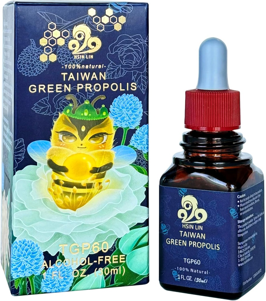 Taiwan Green Propolis, High Concentration Propolin > 60mg/ml, Nutrient-Rich, Antioxidant