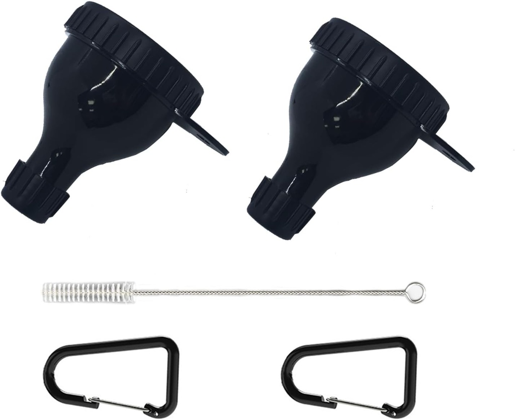 2Pack Protein Powder Container to go Entonnoirs de supplément portable pour remplir les bouteilles avec des compartiments de poudre de protéines Stockage de pilules grand pour l'entraînement Voyage à aller Fitness Entonnoir avec brosse et carabines