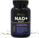 Suppléments sans âge NAD+ pour les femmes et les hommes , 300mg Nicotinamide Riboside Chloride , Supplément alimentaire pour l'anti-âge , soutient l'énergie , Focus , Stamine , Fat Metabolism & Cognitive Function – 90 Capsules
