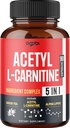 Supplément acétyl L-Carnitine - 2600mg 3 mois - mélangé avec l'acide alpha lipoïque, le thé vert, le café vert et les cétones framboises - Mémoire et soutien de la santé du cerveau, non-OGM - 90 Capsules Vegan