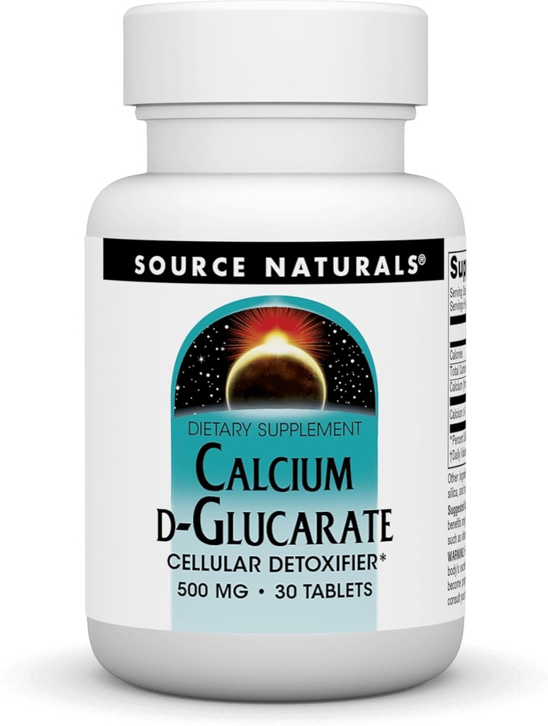 Source Naturals Calcium D-Glucarate 500mg Cellular Detoxifier - 30 Tablets