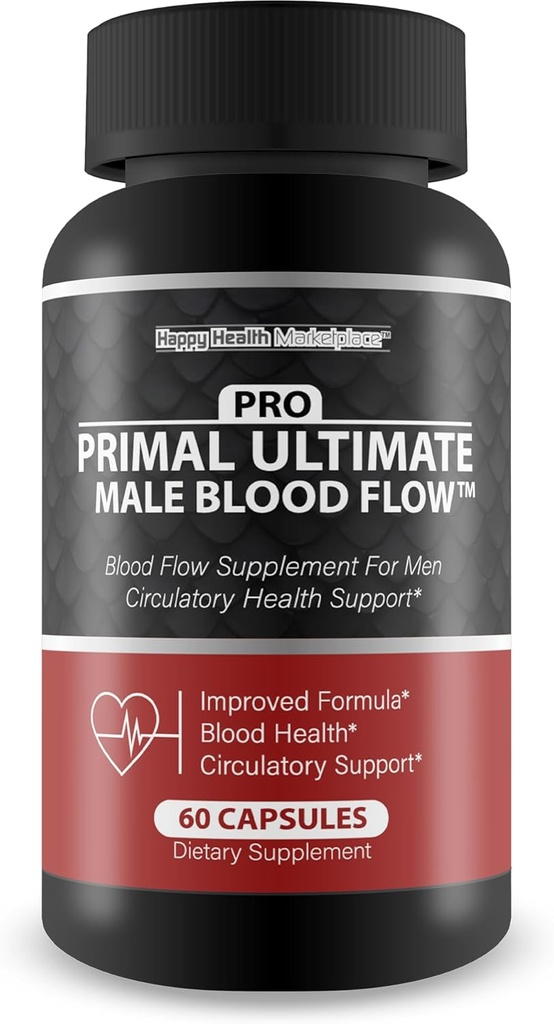 Pro Primal Ultimate Male Blood Flow - Our Best Advanced Blood Flow Circulation Support - Blood Flow Pro Primal X Primal Ultimate Max Blood Flow Supplement Powder Capsules Whole Body Circulation Pills