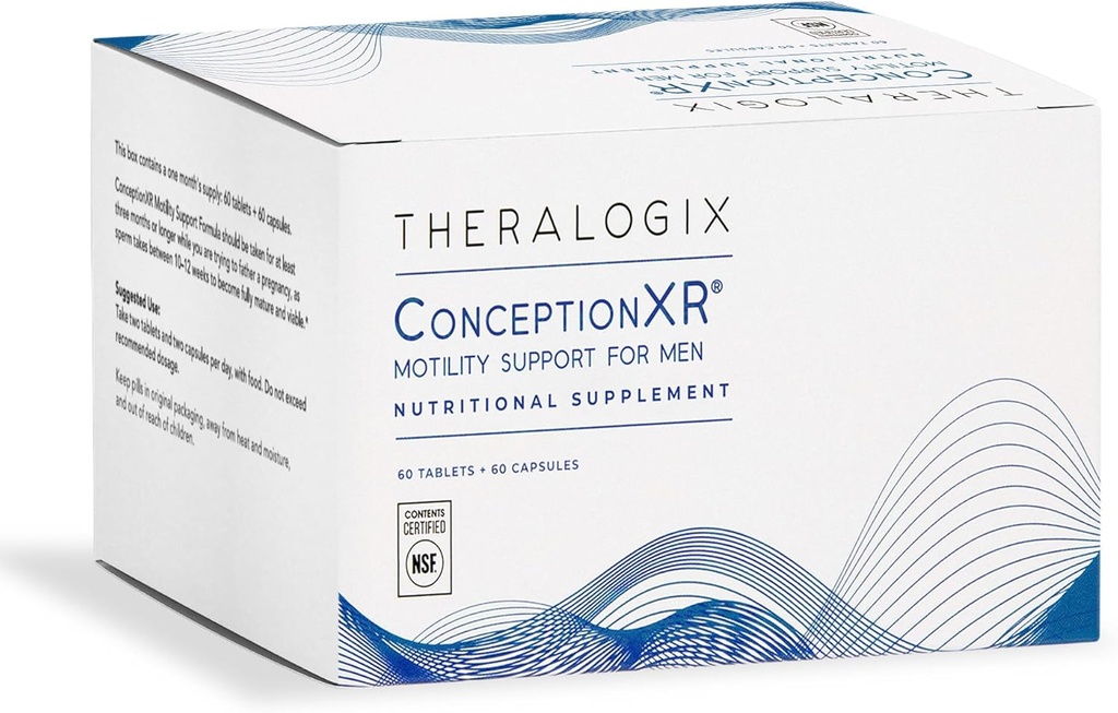 Theralogix ConceptionXR Formule de soutien de la motilité - Vitamines préconceptionnelles pour le soutien de la fertilité - Suppléments de fertilité masculins pour la santé du sperme* - Certifié NSF - 60 onglets + 60 capsules (30 jours d'approvisionnement)