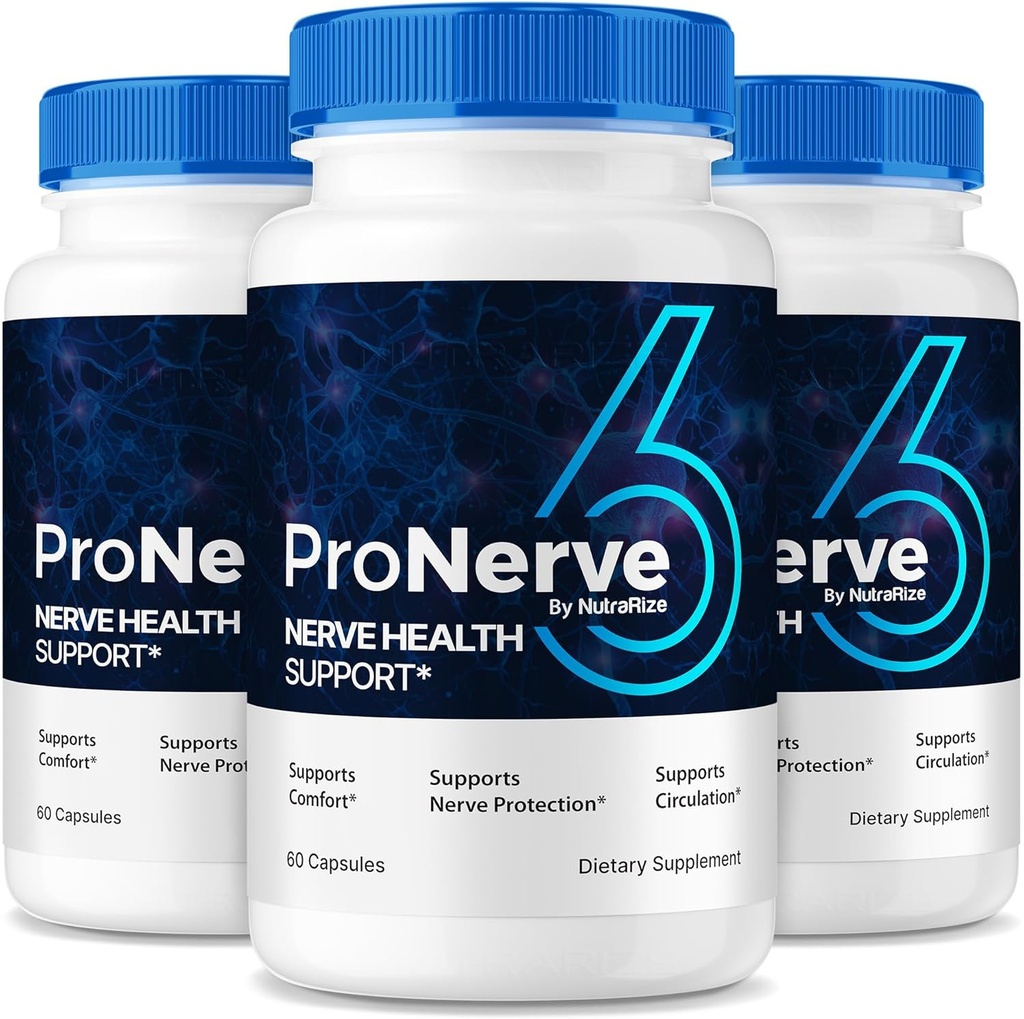 NutraRize (3 Pack) ProNerve6 Neuropathie, ProNerve 6 Supplément de soutien Nerve, Pro Nerve 6 Capsules, ProNerve6 Pastillas Reviews (180 Capsules)