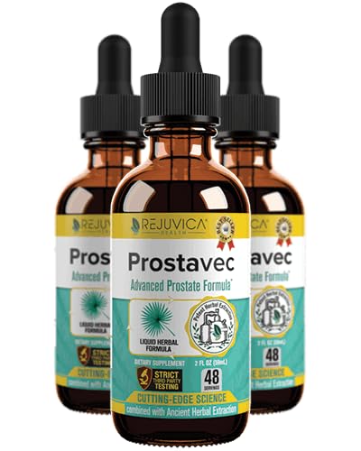 Prostavec Advanced Prostate Support Supplément - Formule liquide pour une absorption plus rapide avec Pygeum, Saw Palmetto, Stinging Nettle + Turmeric & Damiana - Vegan, Non-GMO - 6 fl oz
