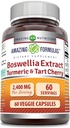 Formules étonnantes Boswellia Extract Turmeric et Tart Cherry Supplement $ 2400 Mg par service $ 60 Capsules de légumes $ Non-GMO $ Sans gluten $ Fabriqué aux États-Unis
