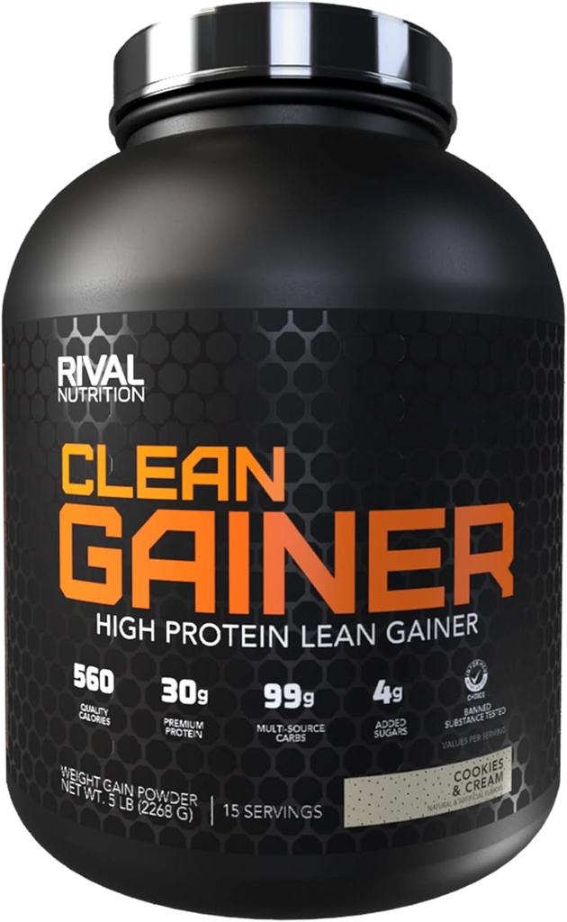 Rival Nutrition Clean Gainer - Cookies & Cream, 5lbs