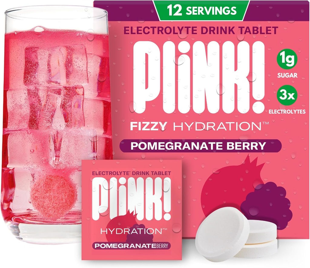 Un lien ! Comprimés électrolytiques pour adultes et enfants – Berry de grenade, 12ct – Hydratation quotidienne familiale – Faible sucre, Vegan, Céto Friendly, Non-OGM
