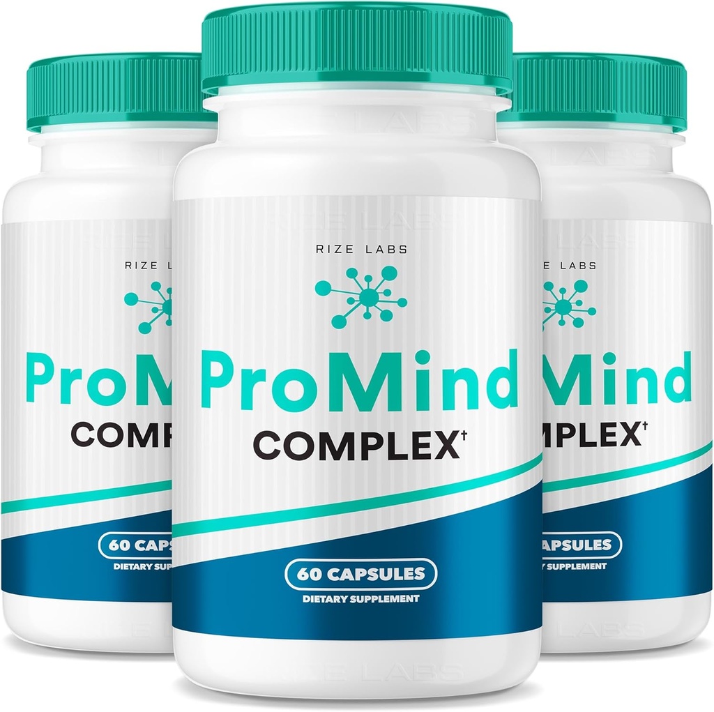Rize labs ProMind Complex Supplement, Formule de soutien de la mémoire organique pour renforcer le cerveau utilisé pour stimuler la mémoire - Pack de 3(180 Capsules)