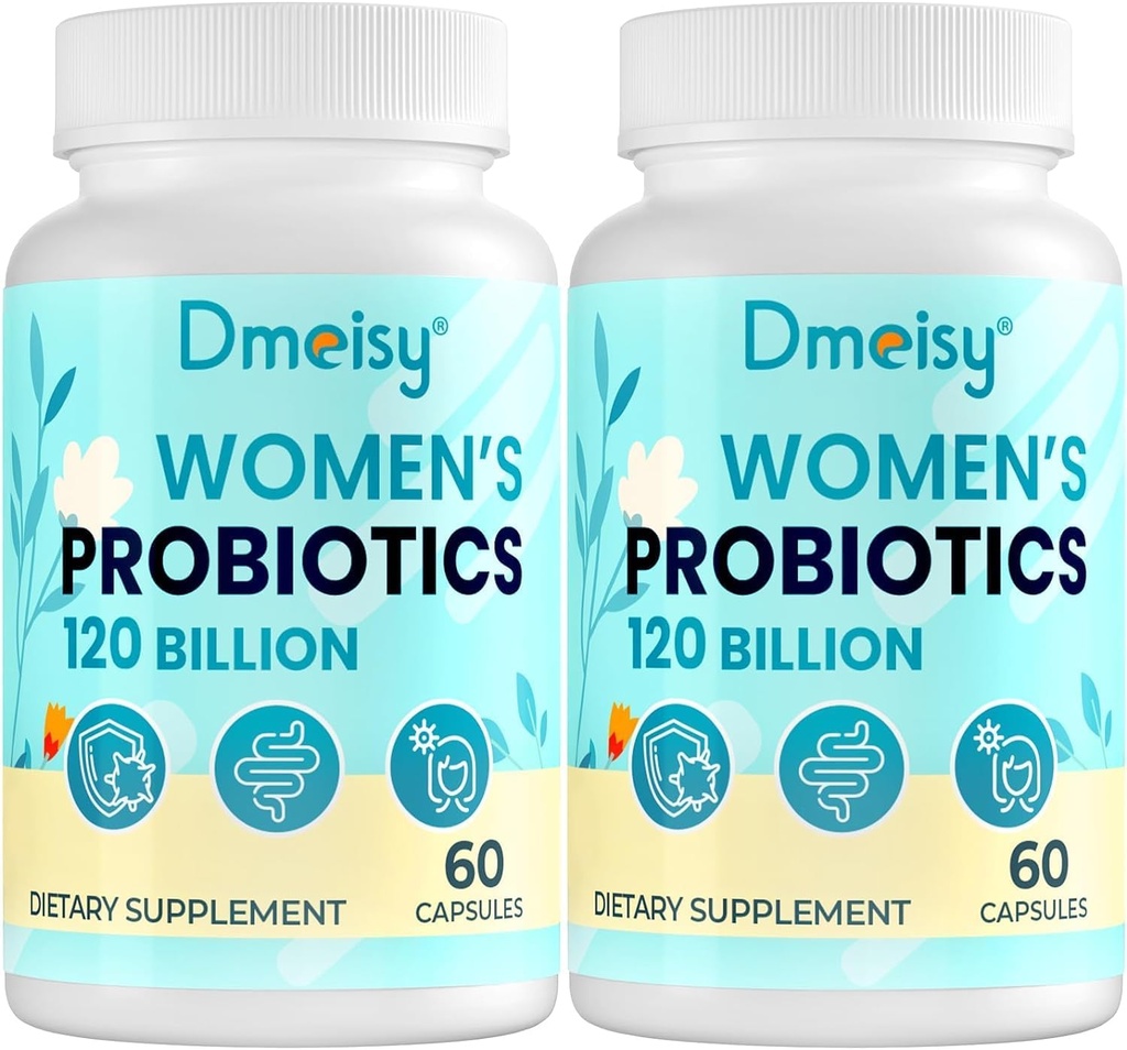 120 Million CFU Probiotique - Soutien à la ménopause Probiotiques pour les femmes, complément probiotique à la ménopause naturelle pour les éclairs chauds Sweats de nuit Mood Swings Hormone Balance Gut & Immune Health- 120 Caps