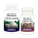 Ensemble de défense de l'hôte avec les capsules Lion's Mane, 120 capsules Count & Turkey Tail, 30 Count - Soutien Cerveau Santé, Mémoire et Focus - Soutien Digestion et santé immunitaire*