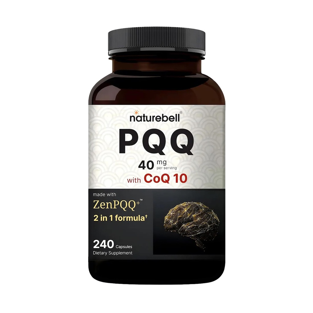 NatureBell PQQ 40mg par portion avec CoQ10, 240 Capsules.