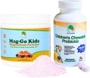 Élevez-les bien Mag-Go Kids Poudre de magnésium, Probiotique pour enfants et les enfants Vitamine C et Immune Support
