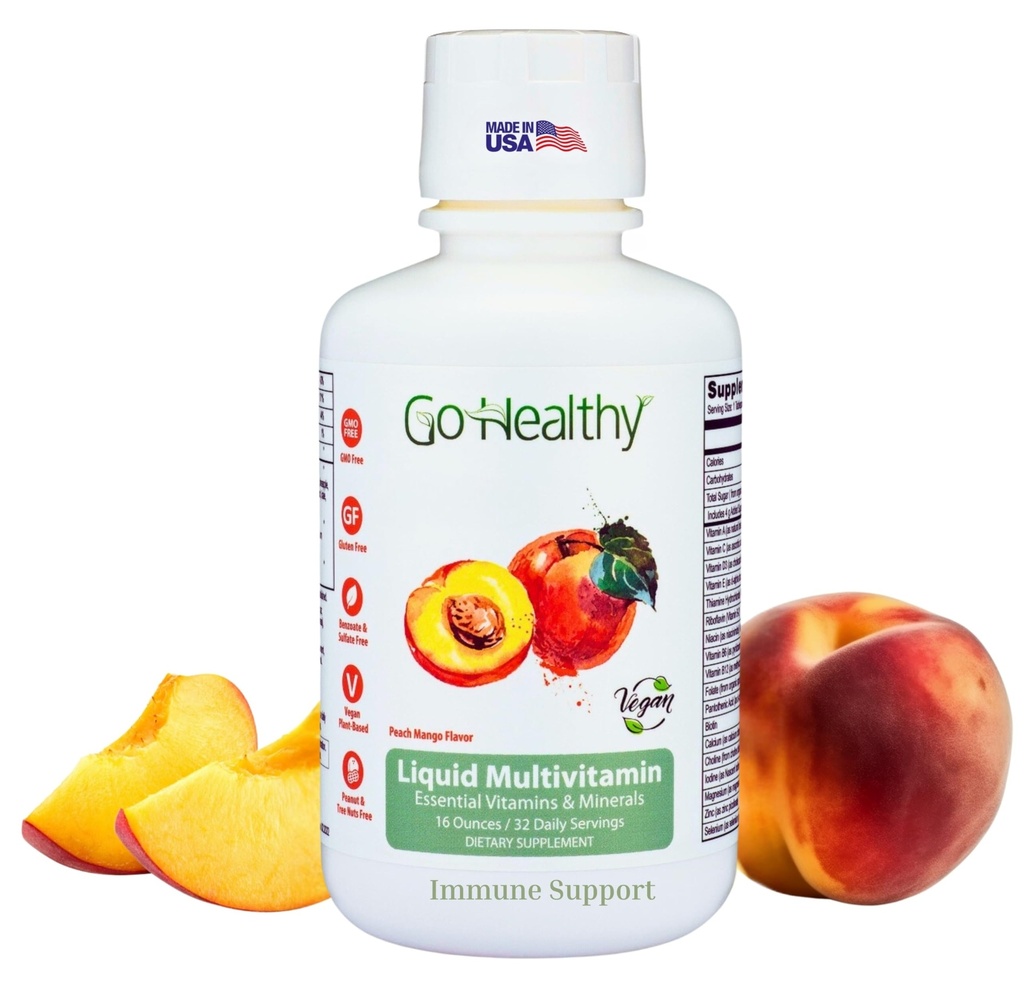 Aller Vitamines liquides saines pour les femmes, les hommes, les adolescents, Vitamine végétalienne et minérale, Haute absorption, Multivitamine liquide premium, soutien immunitaire - 32 portions